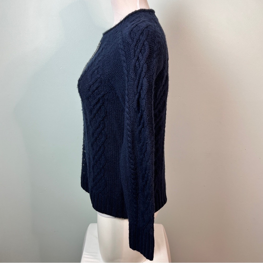 J. Crew Dark Blue Sweater with Bead Accents - Picture 7 of 10